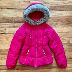 Obermeyer Ski Jacket - Pink with Fur Hood - Girls Size 6